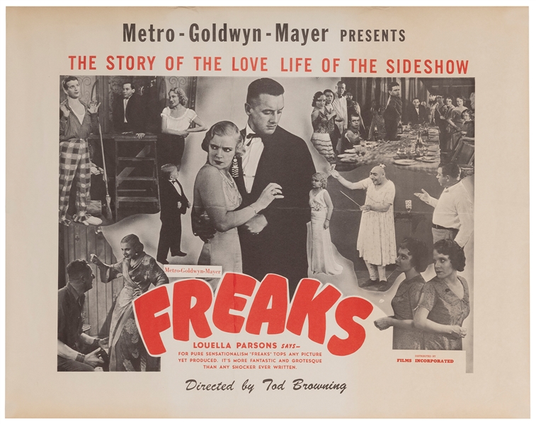  Freaks. MGM, R–1970s. Starring Johnny Eck, Elvira Snow, Jen...