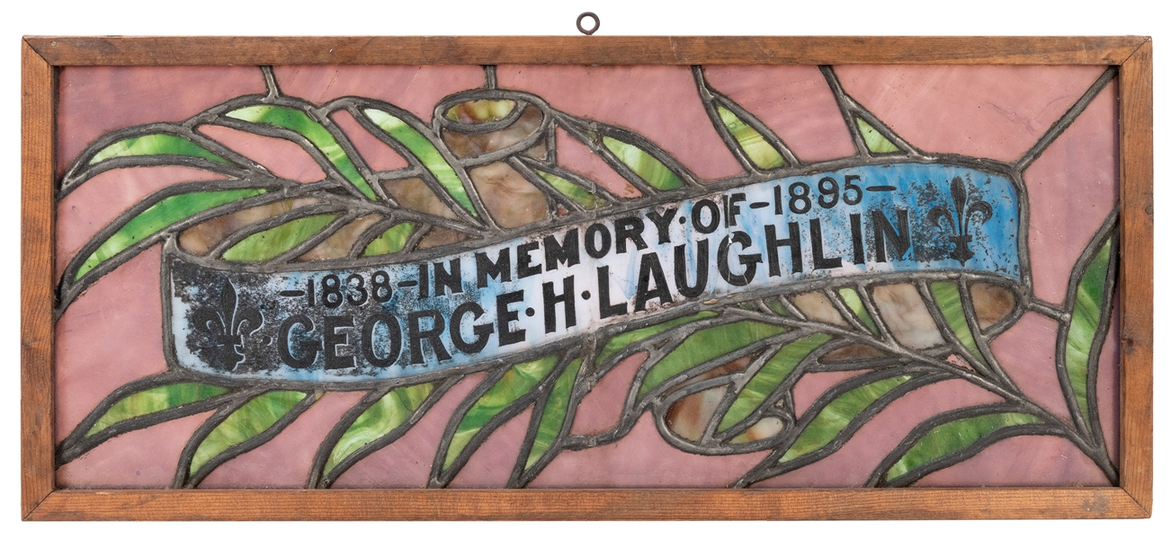  19th Century Stained Glass Memorial Panel. 1885. Stained in...