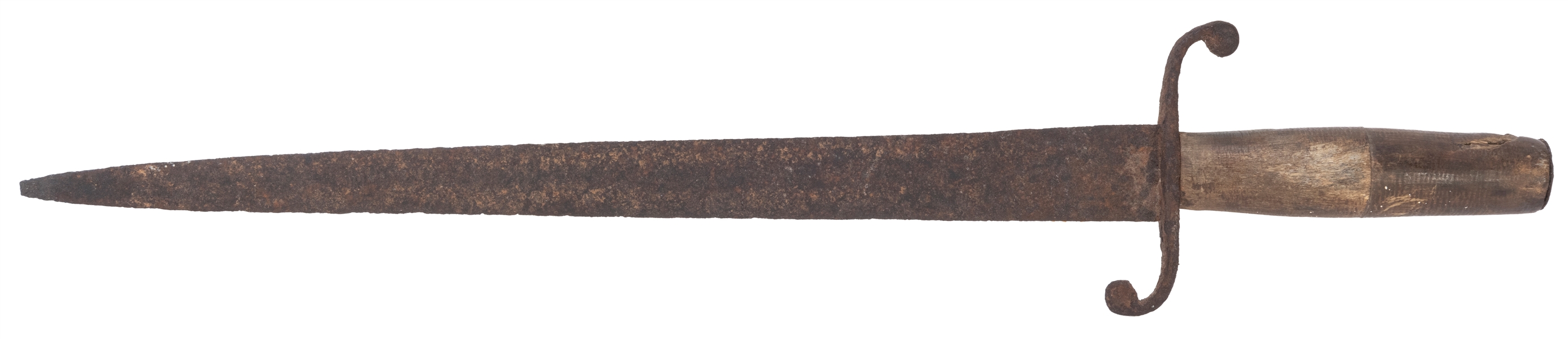  Civil War Era Dagger. Hand forged, wooden handle. Length 16...