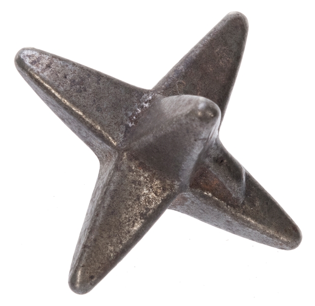  Iron Caltrop. 19th century. 6–sided device thrown to the gr...