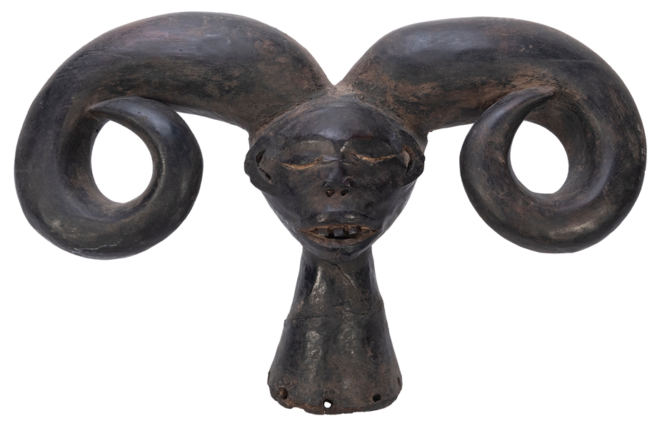  [AFRICAN] Eastern Nigeria Headdress or Cap. Terracotta, woo...