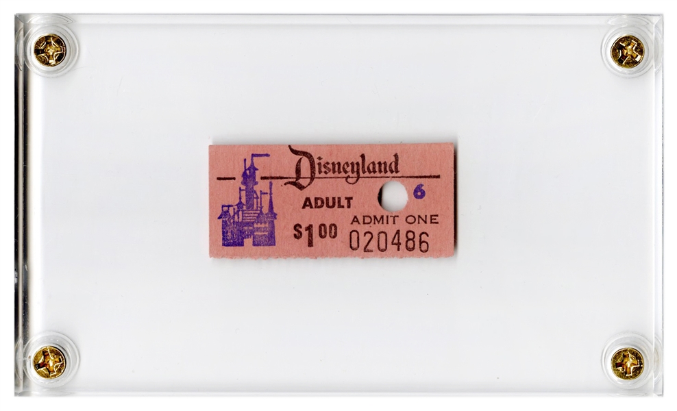  Early Disneyland Adult Admission Ticket. Circa 1955. Priced...