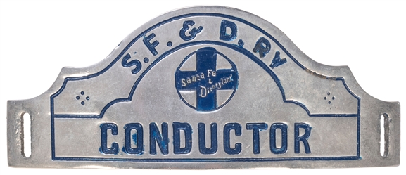  Disneyland Santa Fe and Disneyland Railroad Hat Badge. Disn...