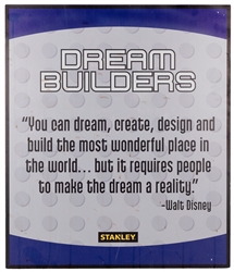  Epcot “Dream Builders” Walt Disney Quote Refurbishment Sign...