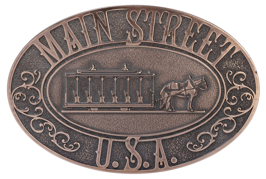 Original Brass Main Street U.S.A. Plaque. Walt Disney Co. T...