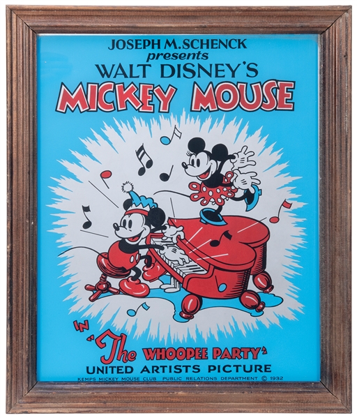  Walt Disney’s Mickey Mouse “The Whoopee Party” Bar Mirror. ...