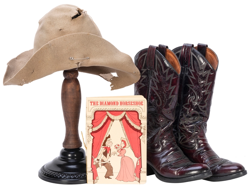  Bev Bergeron’s “Pecos Bill” Hat, Boots, and Diamond Horsesh...