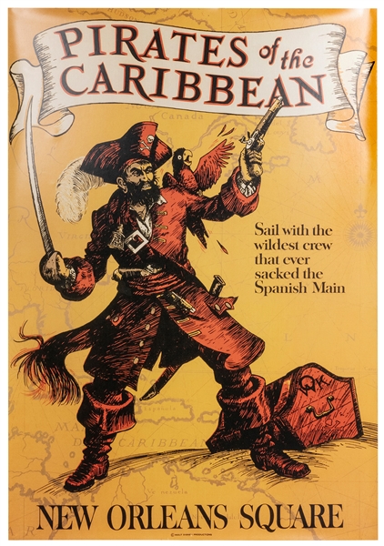  Pirates of the Caribbean Attraction Poster. Full–size repro...