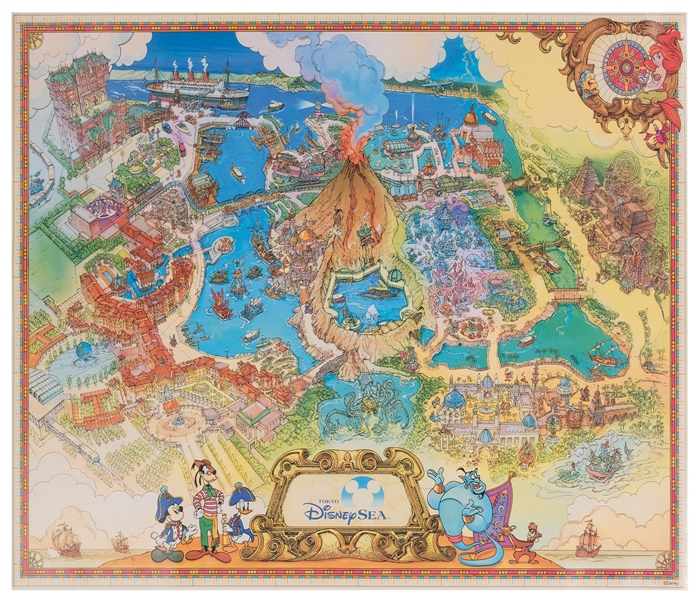 Walt Disney Imagineering Exclusive Tokyo DisneySea 5th Anniversary Poster Map. 