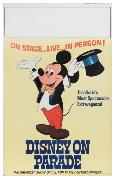  Disney on Parade. USA, 1970s. Window card (22 x 14”). On ca...