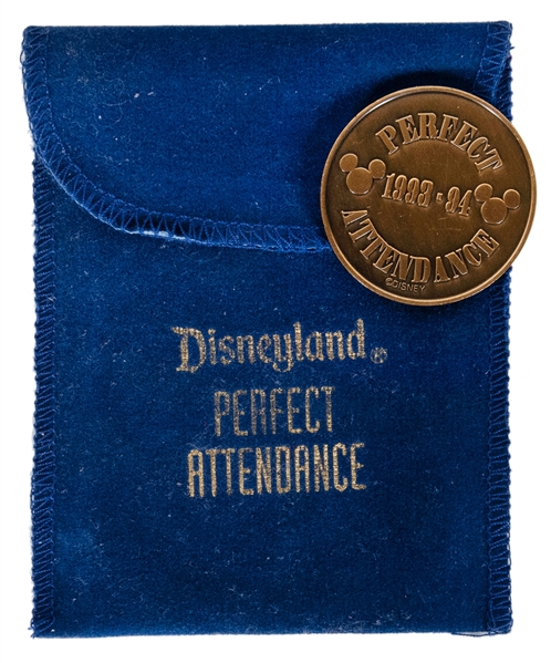  Disneyland Perfect Attendance Coin. 1993–94. Awarded to a D...