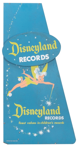  Disneyland Records Display Rack Panel Sign. Walt Disney Pro...