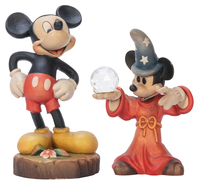  ANRI Pair of Handcrafted Wooden Mickey Mouse Figures. Val G...