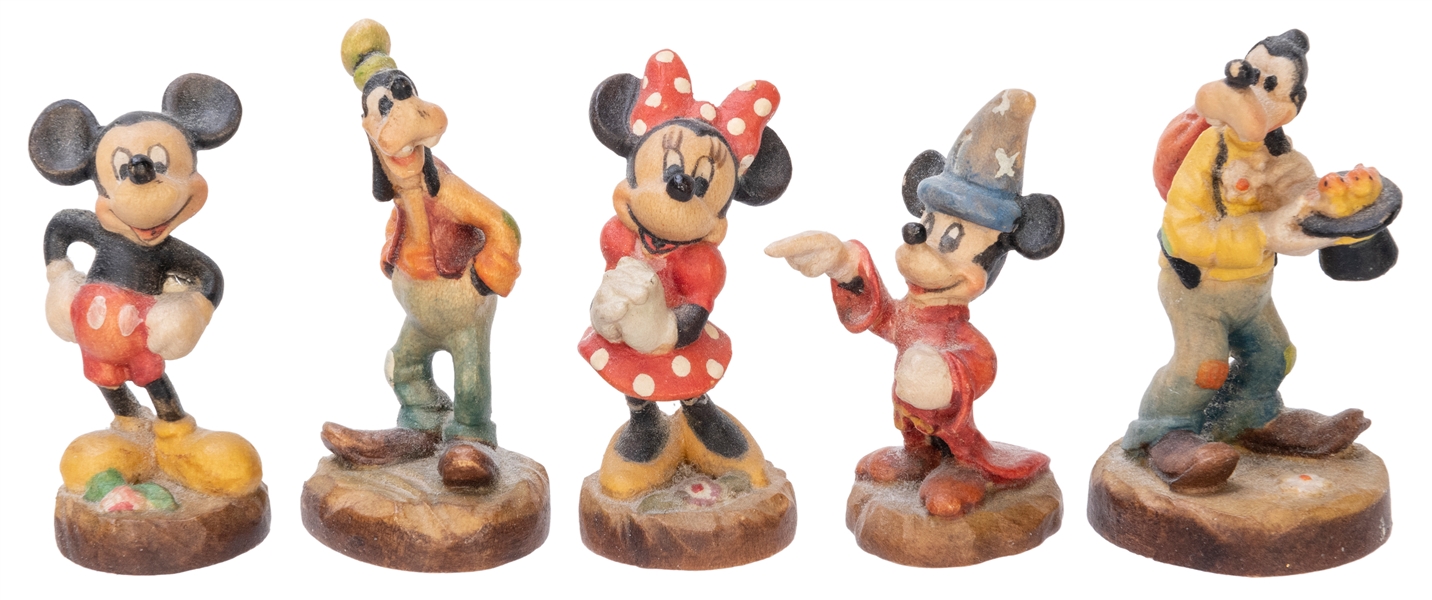  ANRI Lot of Handcrafted Wooden Disney Miniature Figurines. ...