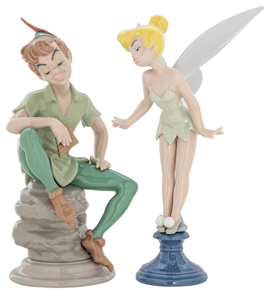  Lladro Peter Pan and Tinkerbell Porcelain Figures. Valencia...