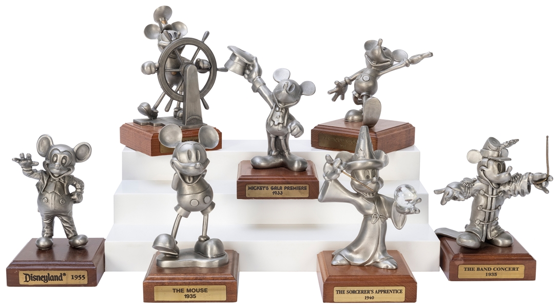  Lot of 7 Pewter Mickey Mouse Figures. Limited edition figur...