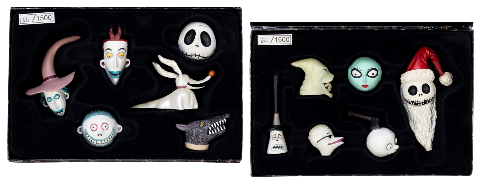  The Nightmare Before Christmas Ceramic Heads. Two boxes wit...