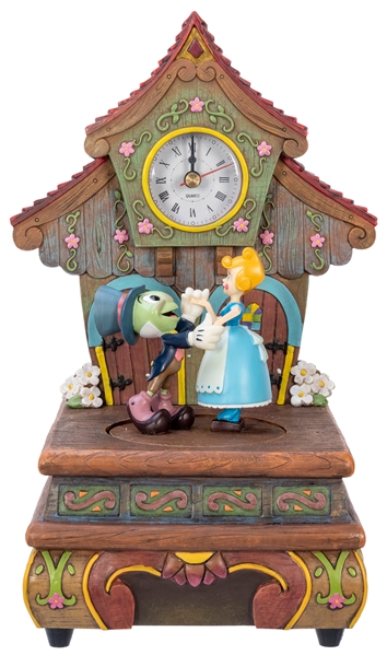  Pinocchio Jiminy Cricket Animated Cuckoo Clock. Circa 2000s...