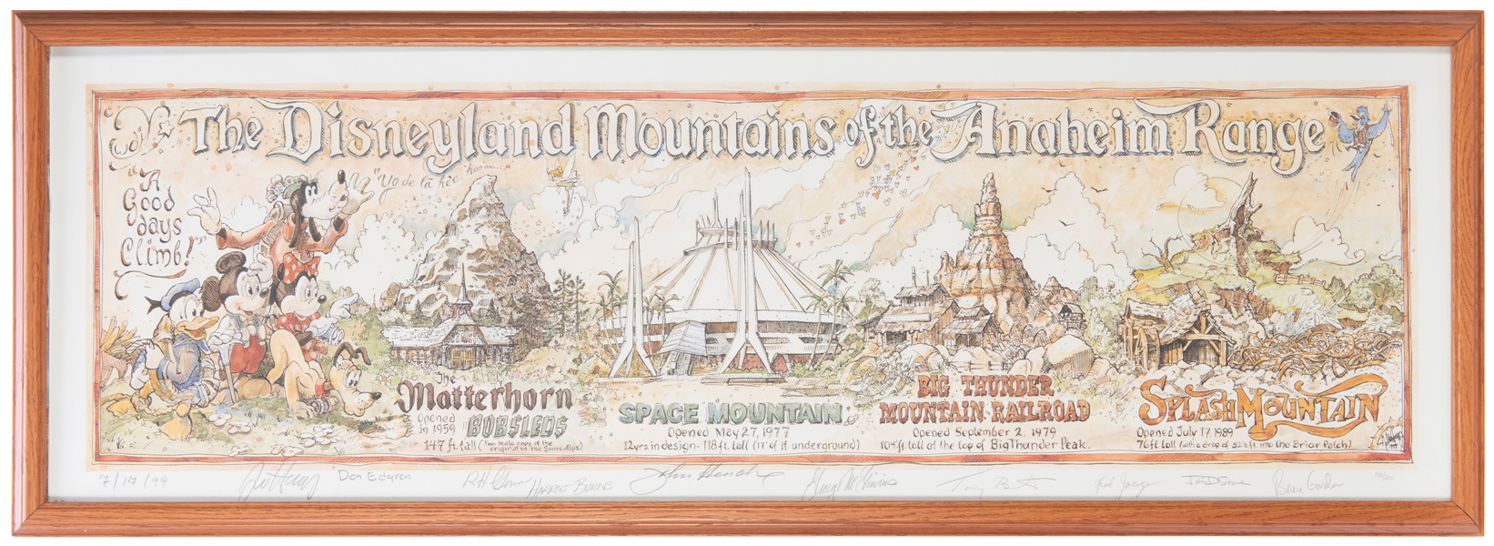  Disneyland Mountaineers of the Anaheim Range Signed Print. ...