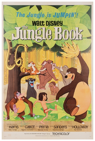  The Jungle Book. Buena Vista, 1967. One-sheet poster advert...