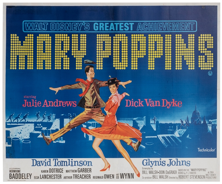  Mary Poppins. Walt Disney Productions, 1964. British Quad (...