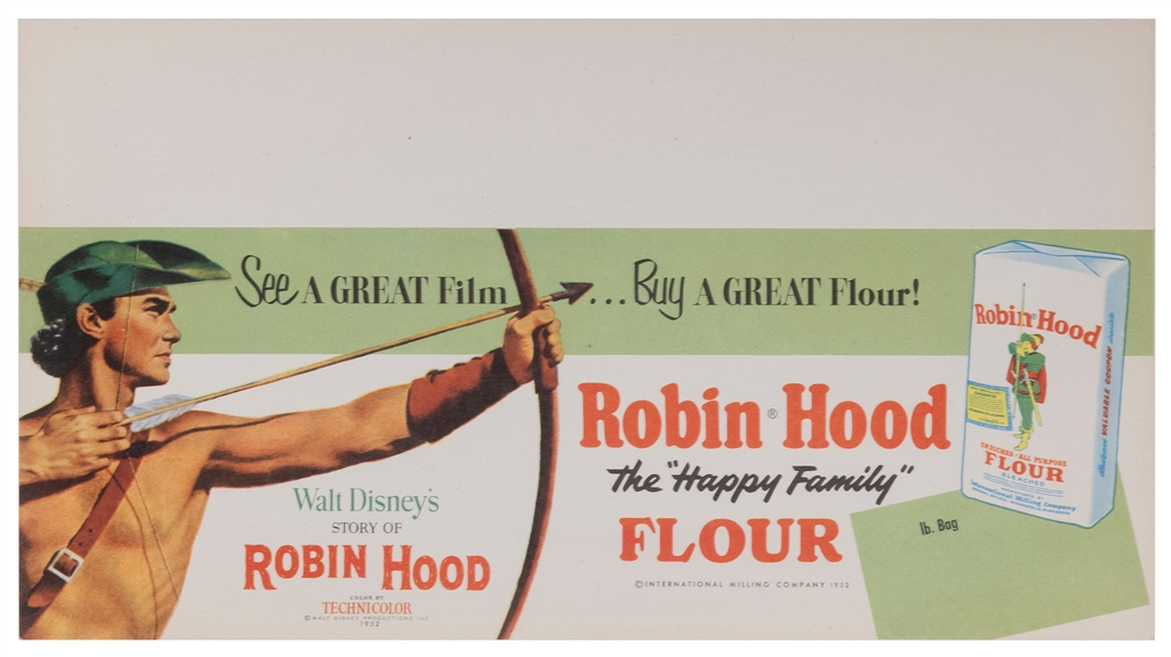  Walt Disney’s Robin Hood Flour Shelf Sign. Walt Disney Prod...