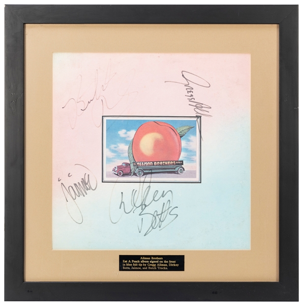  The Allman Brothers Eat A Peach Album Display. Signed by Gr...