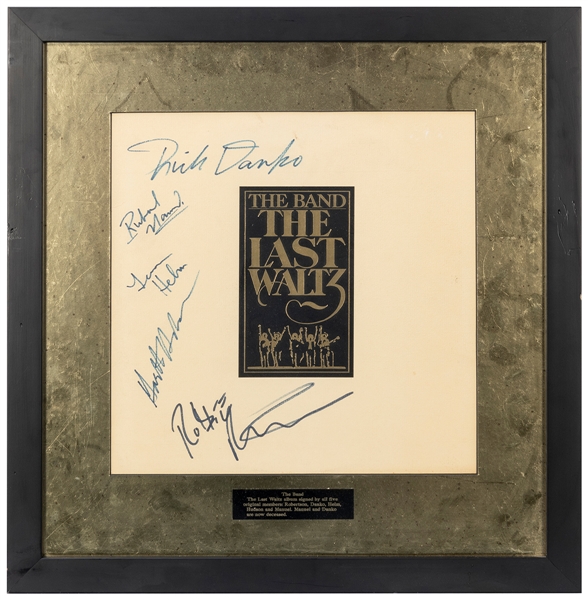  The Band The Last Waltz Album Display. Signed by Robbie Rob...