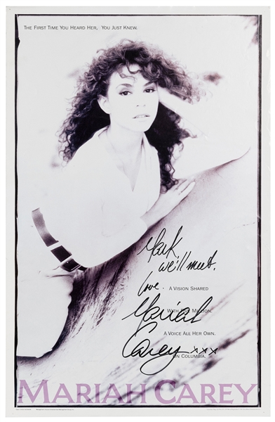  Mariah Carey Poster. Black and white poster inscribed to “M...