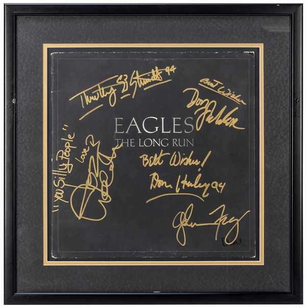  The Eagles The Long Run Album Display. Signed circa 1994 in...