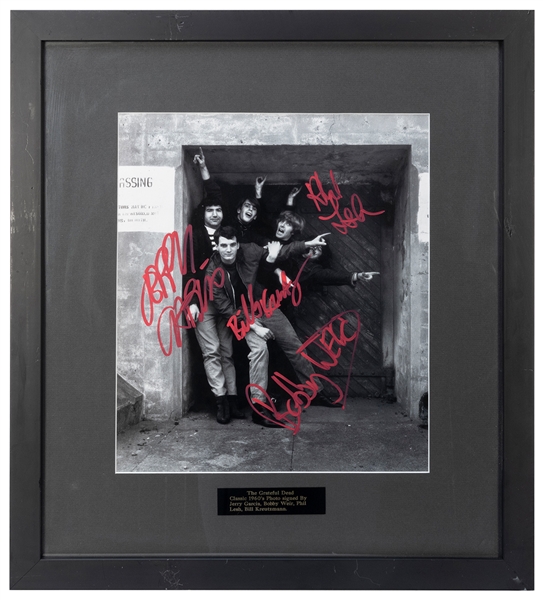  Grateful Dead Publicity Still Display. Signed in red paint ...