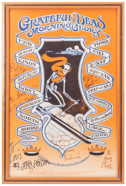 Grateful Dead Morning Glory Poster. Signed by Jerry Garcia,...