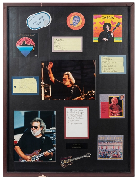  Jerry Garcia Band Setlist Display. Four setlists written in...