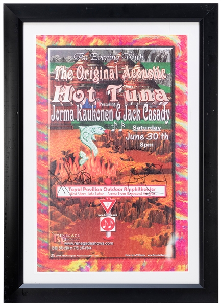  Hot Tuna Concert Poster. Circa 2001. Signed by Jack Casady ...