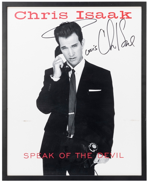  Chris Isaak Poster. Signed promotional half-sheet from Chri...