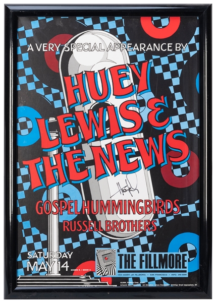  Huey Lewis Poster. 1994. Poster for May 14 show at the Fill...