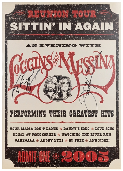  Kenny Loggins and Jim Messina Concert Poster. 2005. Colorfu...