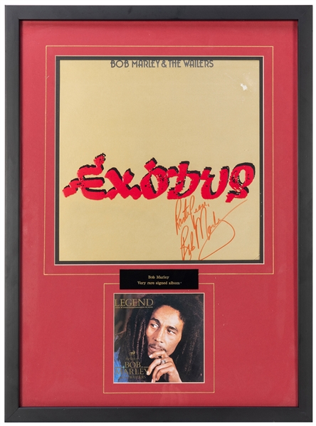  Bob Marley Exodus Album Display. Inscribed “Rasta Peace, Bo...