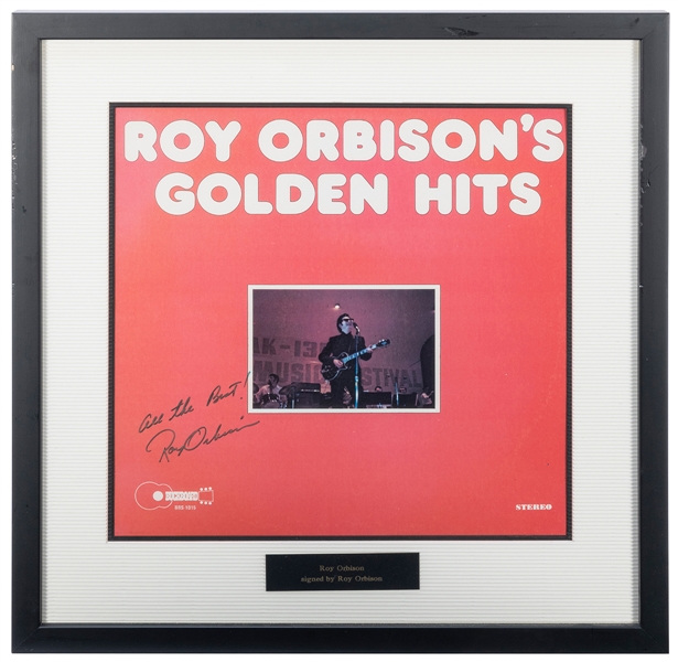  Roy Orbison Golden Hits Album Display. Signed and inscribed...