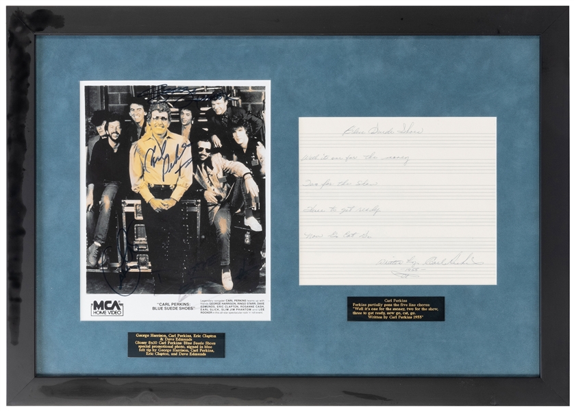  Carl Perkins Signed Display. Promotional photograph signed ...