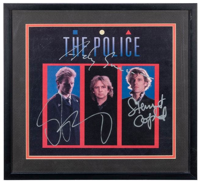  The Police Album Display. Signed by Sting, Andy Summers, an...
