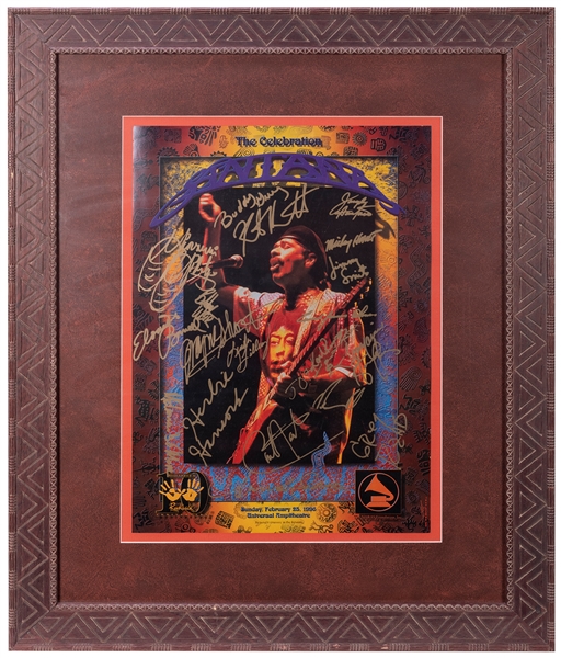  Santana The Celebration Poster. Signed by Carlos Santana, J...