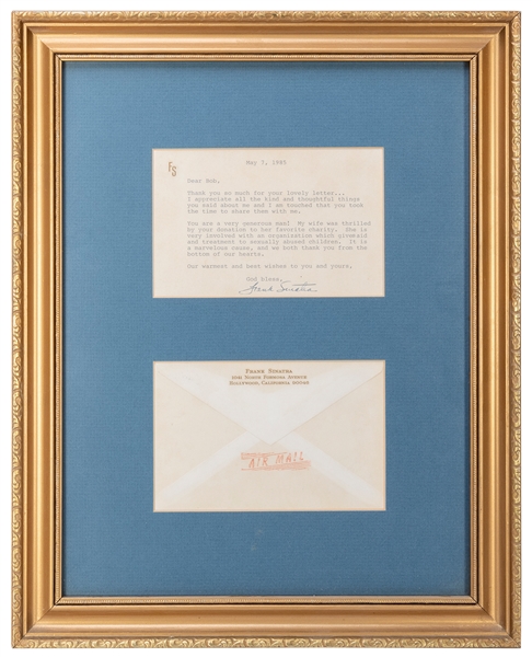  Frank Sinatra Typed Letter Signed. Hollywood: May 7, 1985. ...