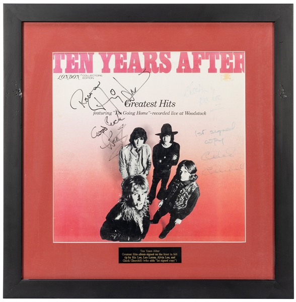  Ten Years After Album Display. Greatest hits album signed b...