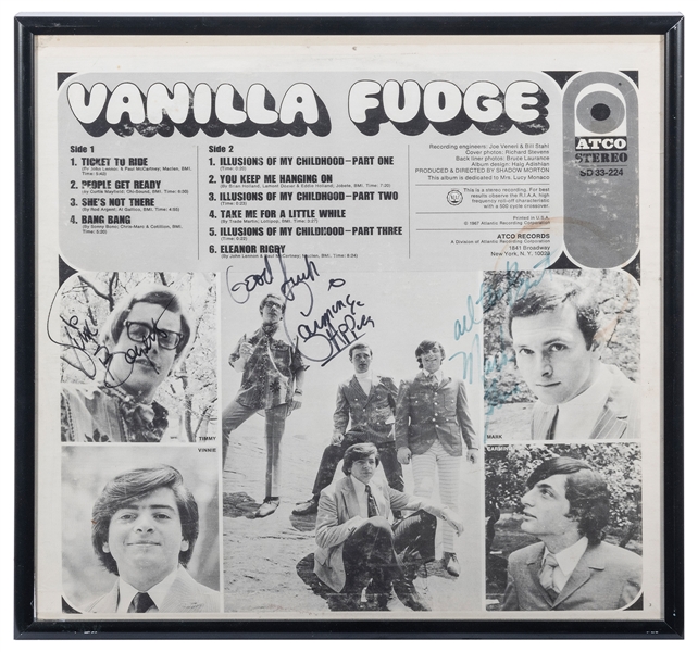  Vanilla Fudge Debut Album. Signed on verso by Carmine Appic...
