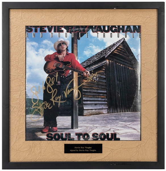  Stevie Ray Vaughan Soul to Soul Album Display. Signed and i...