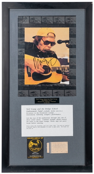  Neil Young Concert Display. Includes signed photograph, con...