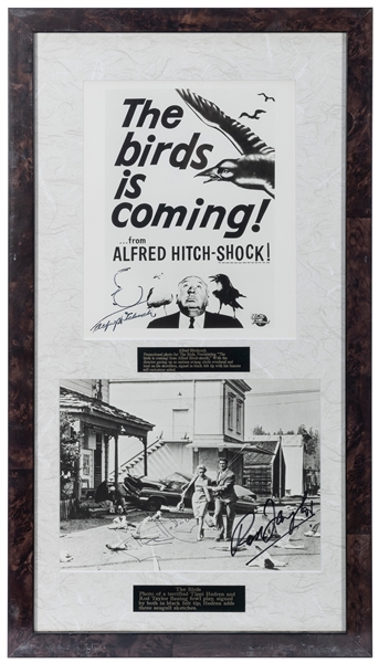  The Birds Film Display. Framed display includes signed prom...