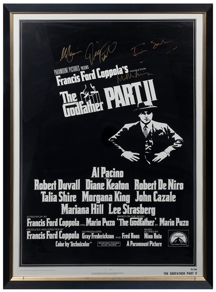 The Godfather Part II Poster. Signed in gold ink by Al Paci...