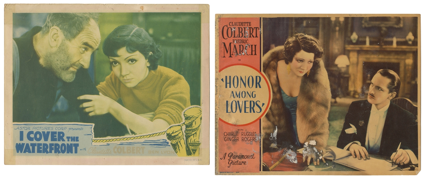  COLBERT, Claudette. Two Lobby Cards. Including I Cover the ...
